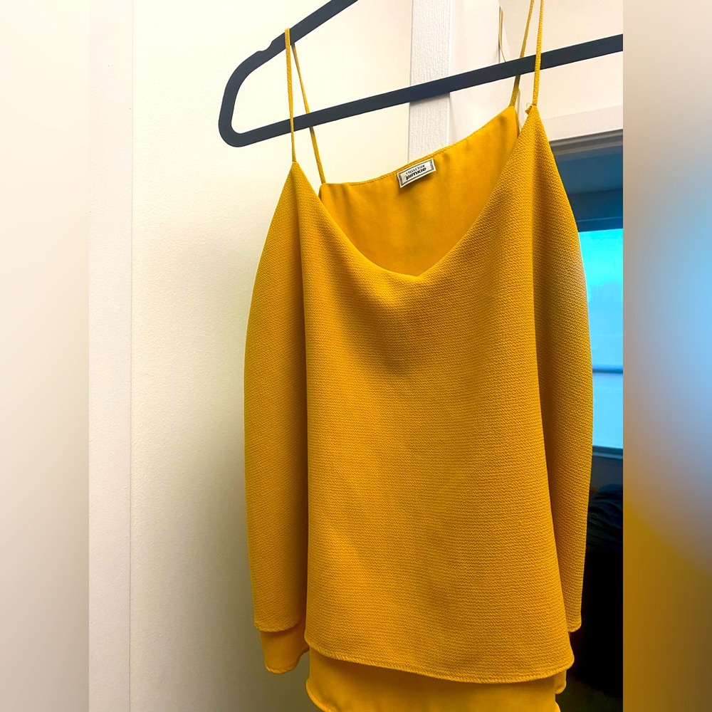 PIMKIE COLLECTION - Flowy Tank Top, Yellow, Size Small